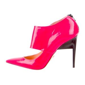 Ruthie Davis Hot Pink & Black Booties - Size 8.5